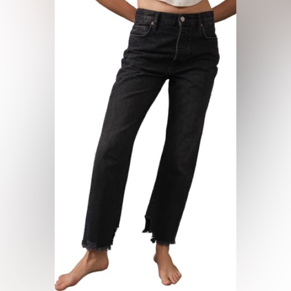 Free PEOPLE Tapered Baggy Boyfriend Jeans in Panther-Sizes 27 - Picture 10 of 10